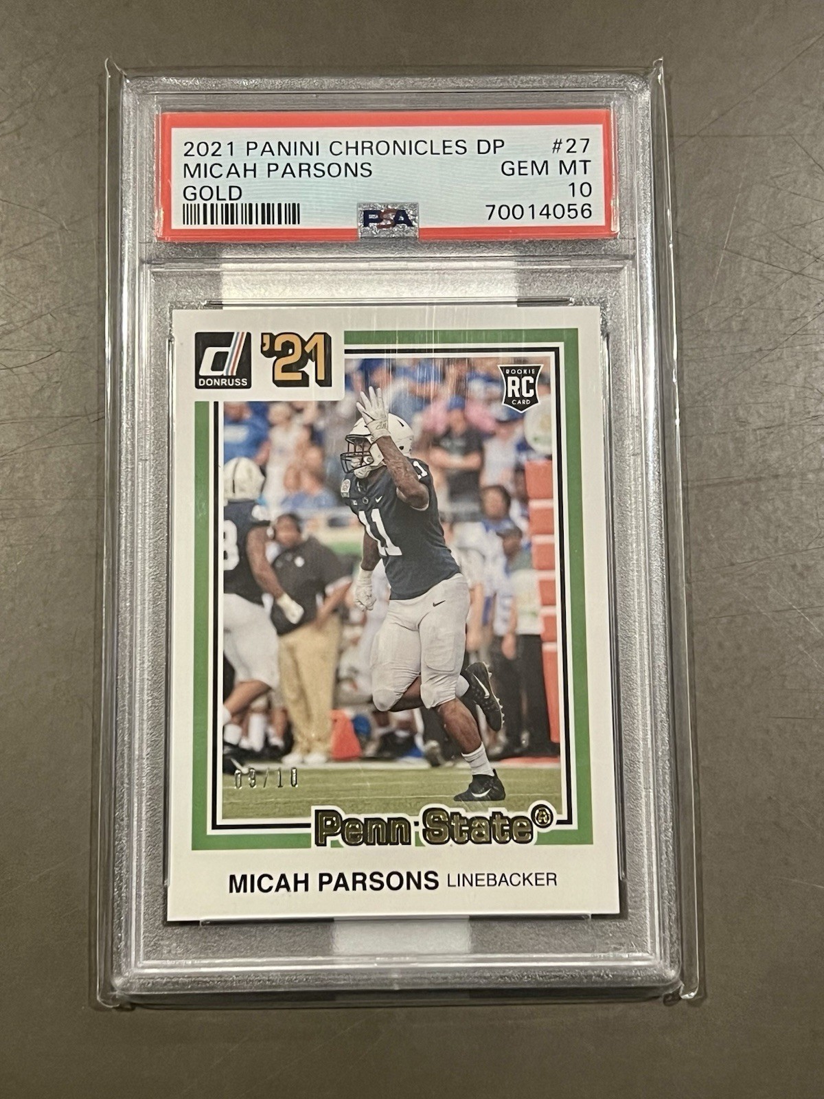 Micah Parsons Panini Chronicles Draft Picks #27 Gold