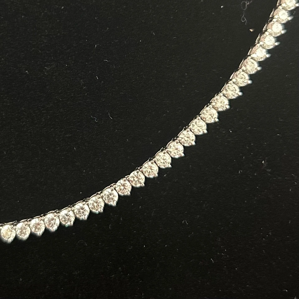 Collar Tenis 18 Pulgadas Plata de Ley 925 + Circonita Cúbica Silueta Clásica Foto 3 de 4