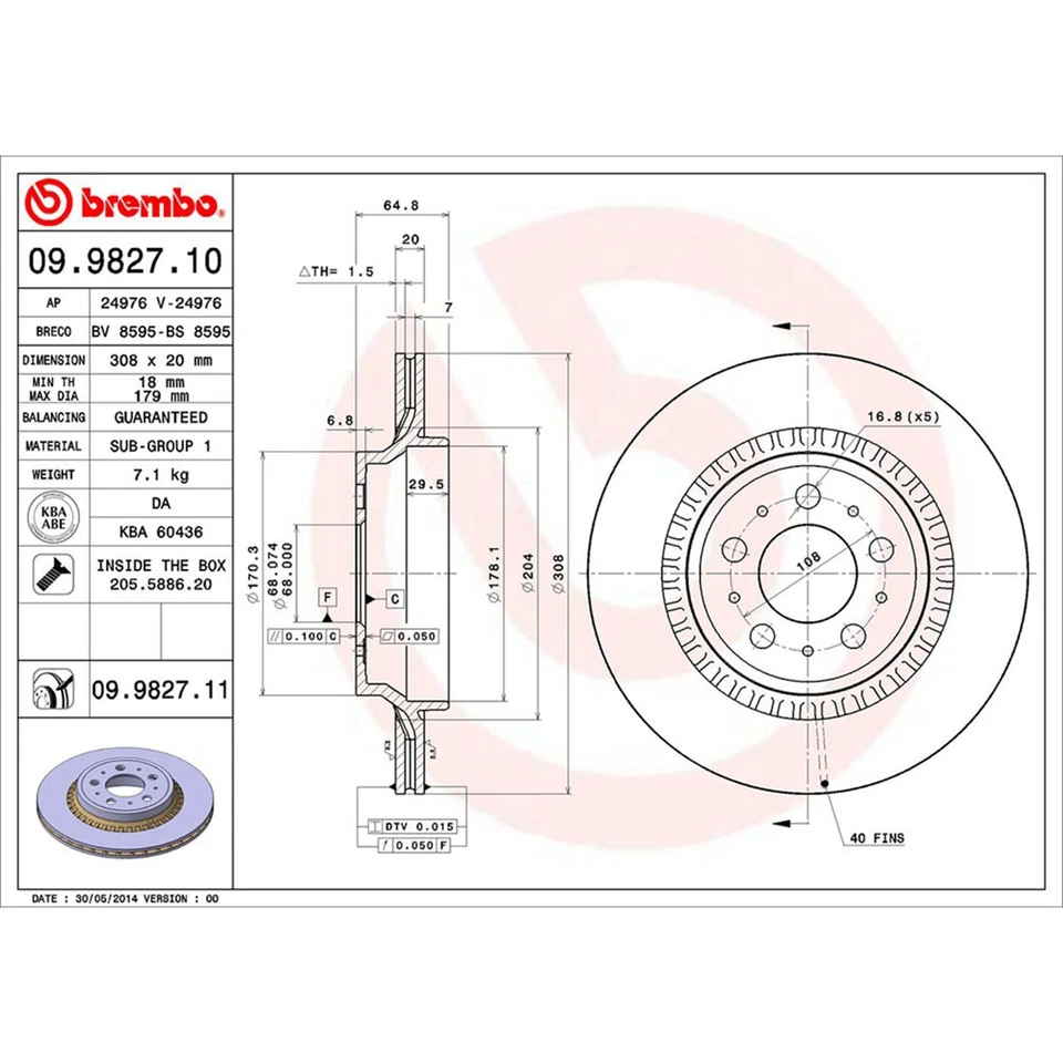 Kit de pastillas de freno rotores de freno traseros OE Brembo Prime para Volvo XC90 2003-2014 Foto 3 de 4
