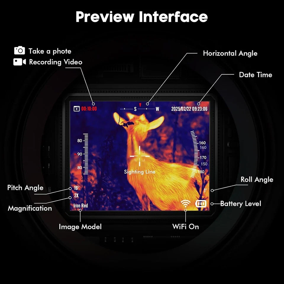 GTGUARD Thermal Rifle Scope - 384x288 Sensor 35mm 1000m Range Finder for Hunting - Image 3 of 4