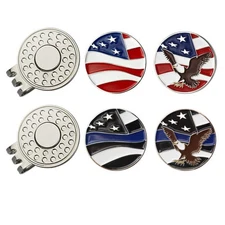 Golf Ball Markers With Hat Clips Value Set Removable Magnetic Cap Accessory