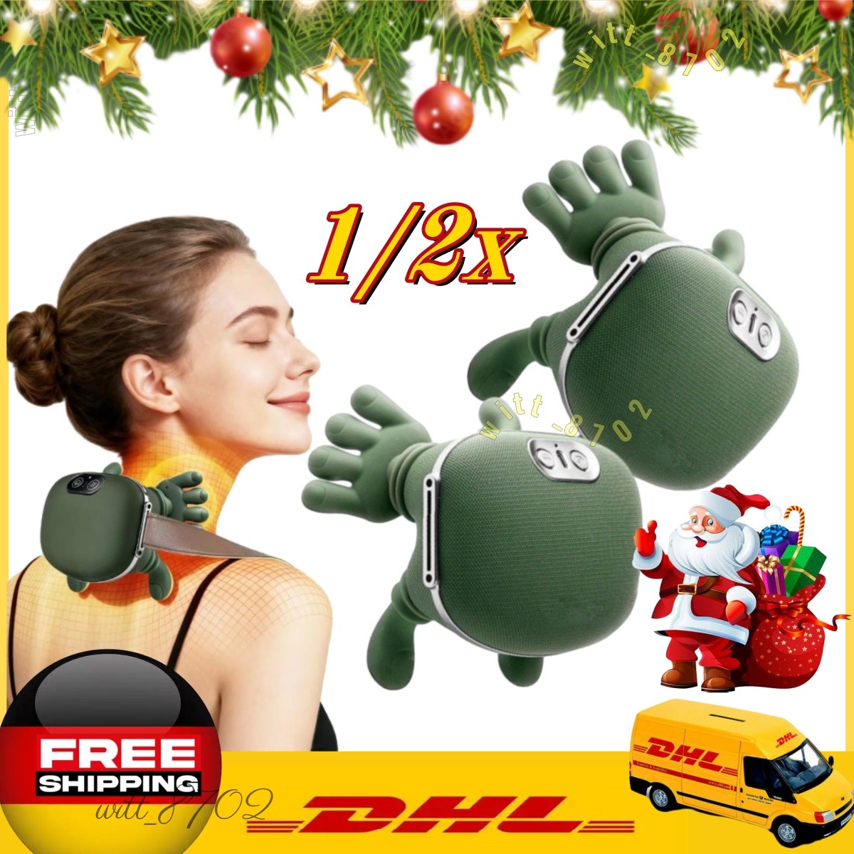 Neck Shoulder Massager with Heat Simulated Human Hand Cervical Trapeziu Massager
