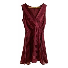 Alice Olivia Red Fit Flare Dress Sleeveless V Neck Mini Cocktail Party US