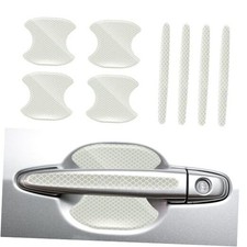 8PCS Car Door Handle Cup Scratch Protector Reflective Sticker, Traceless White
