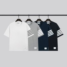 Thom Br0wne Webbing Street Fashions T-Shirt Unisex Casual Cotton Short Sleeve