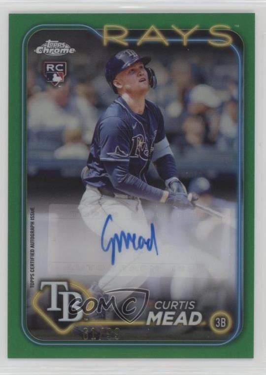 2024 Topps Chrome Update Green Refractor 61/99 Curtis Mead #AC-CME Auto 9e1