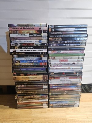 Lot of 65 DVDs | Drama Comedy Action Documentary | Assorted Movies & TV | Bulk