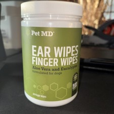 PET MD Dog Ear Cleaning Wipes with Aloe  Eucalyptus - Vet Formulated, 50 Count