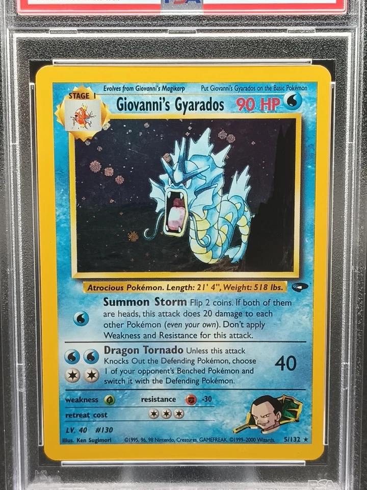 Giovanni's Gyarados 5/132 Gym Challenge Holo PSA 5 EX - Image 2 of 4