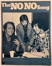 1975 RINGO STARR "THE NO NO SONG" SHEET MUSIC - POP ROCK ERA BEATLES HOYT AXTON