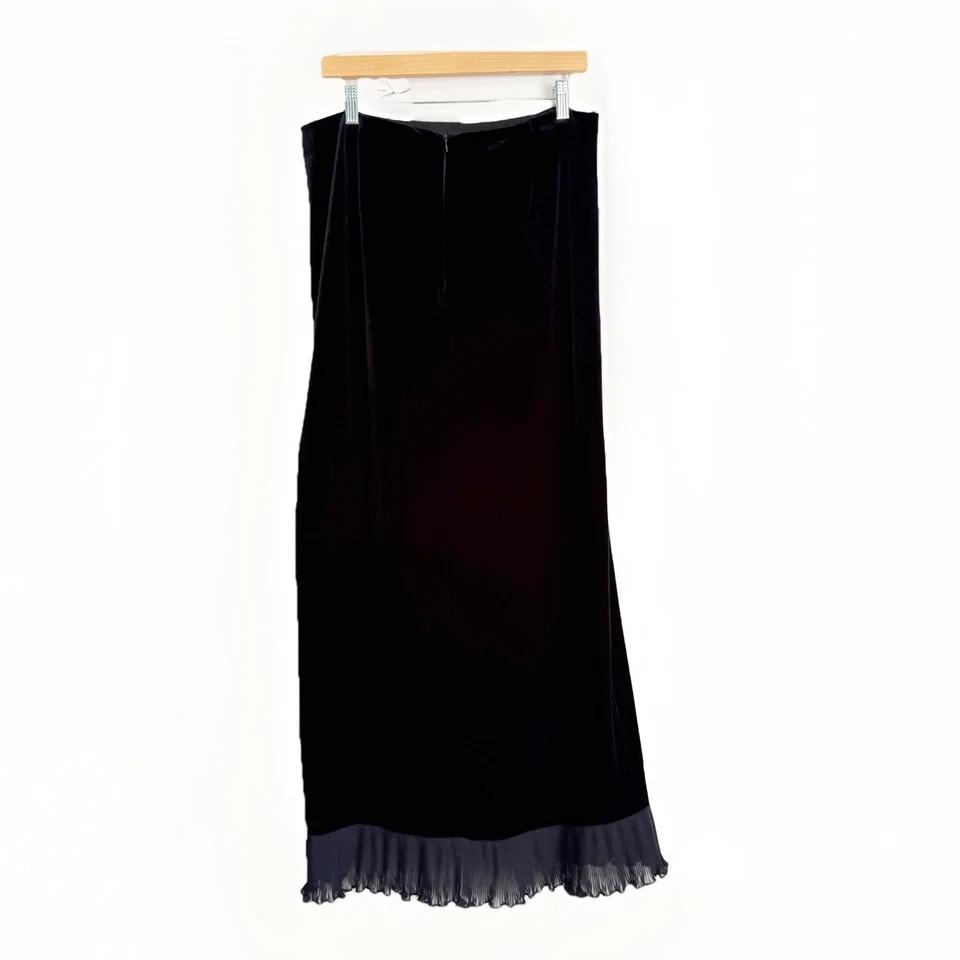 Maxi Falda Jessica Howard Evenings Terciopelo Negro Talla 10 Cuentas Volantes Dobladillo Vacaciones Foto 4 de 4