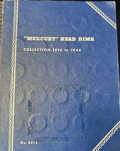 1916-1945 Mercury Dimes Album Only Missing 16D,21,21D 74 Dimes Total #592