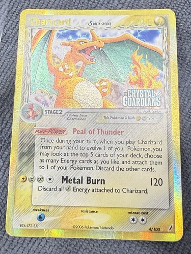 Pokemon Charizard Delta Species 4/100 Reverse Holo Crystal Guardians  Hp