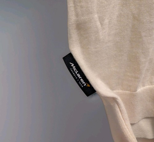 REISS MCLAREN F1 MERINO WOOL OPEN COLLAR POLO SHIRT LANDO NORRIS medium - Picture 7 of 8