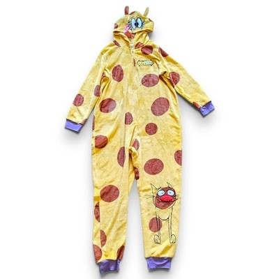 Nickelodeon Viacom CatDog One Piece Hooded Plush Pajamas Costume Size 2X *FLAW