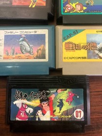 Lot of 5 Nintendo Famicom Kage no densetsu, Mach rider, Senjo no okami Japan E65