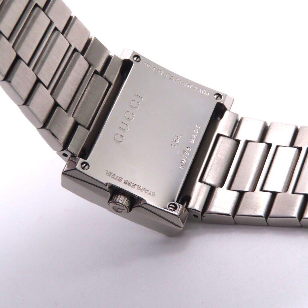 GUCCI 100L G Rectangular Watch White Shell Dial T… - image 11
