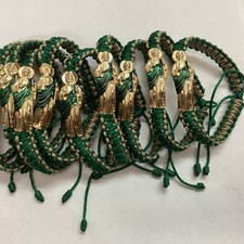 Lote De 10 Pulseras De San Judas Tejida Silueta, Lote De 10 Pulseras
