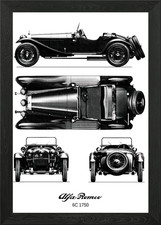 BNW Alfa Romeo 6C 1750 Framed Wall Art Poster Canvas Print Picture