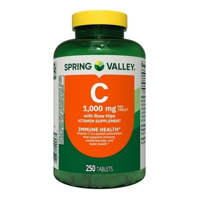 Spring Valley Vitamin C 1000 mg w/ Rose Hips   Immune Support, 250 Tablets