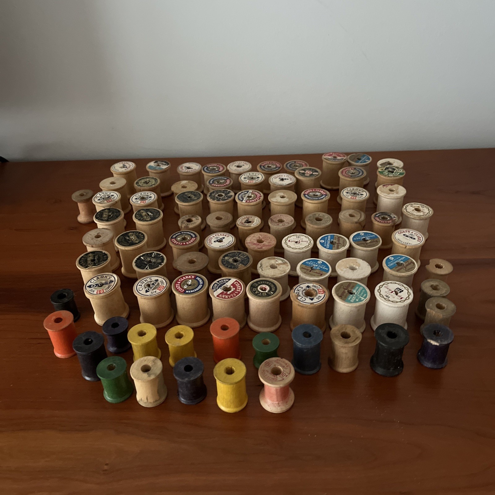Lot 84  Vintage J&P Coats & Clark Star  Talon Sewing Thread Empty Wooden Spools