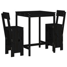 Garden Bar Set Outdoor Bar Table Set Bar Stool 3 Piece Solid Wood Pine vidaXL