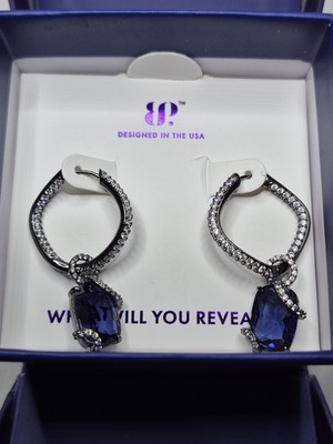 Bomb Party Sirens Earrings ''Echo Of The Depths'' Tanzanite On Hematite Plating 