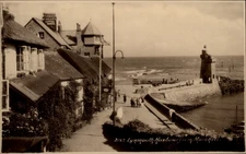 RPPC Lynnmouth Harbour from Mars Hill vintage postcard a658