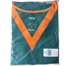 Landau Essentials Scrub Top Unisex 3XL Green w/ Orange V-Neck UT71221 Pocket NWT