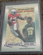 LeBron James Maurice Clarett 2002 Rookie Review RC Base Card NBA NFL. rookie card picture