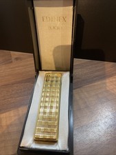 Edinex 2000 Piezo Butane Lighter Gold Tone In Working Order with Box