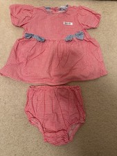 BABY GUESS 12 Month Girls Red White Checkered Dress Outfit Vintage Late 90’s