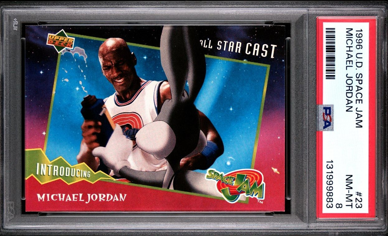 1996 UPPER DECK SPACE JAM #23 MICHAEL JORDAN PSA 8