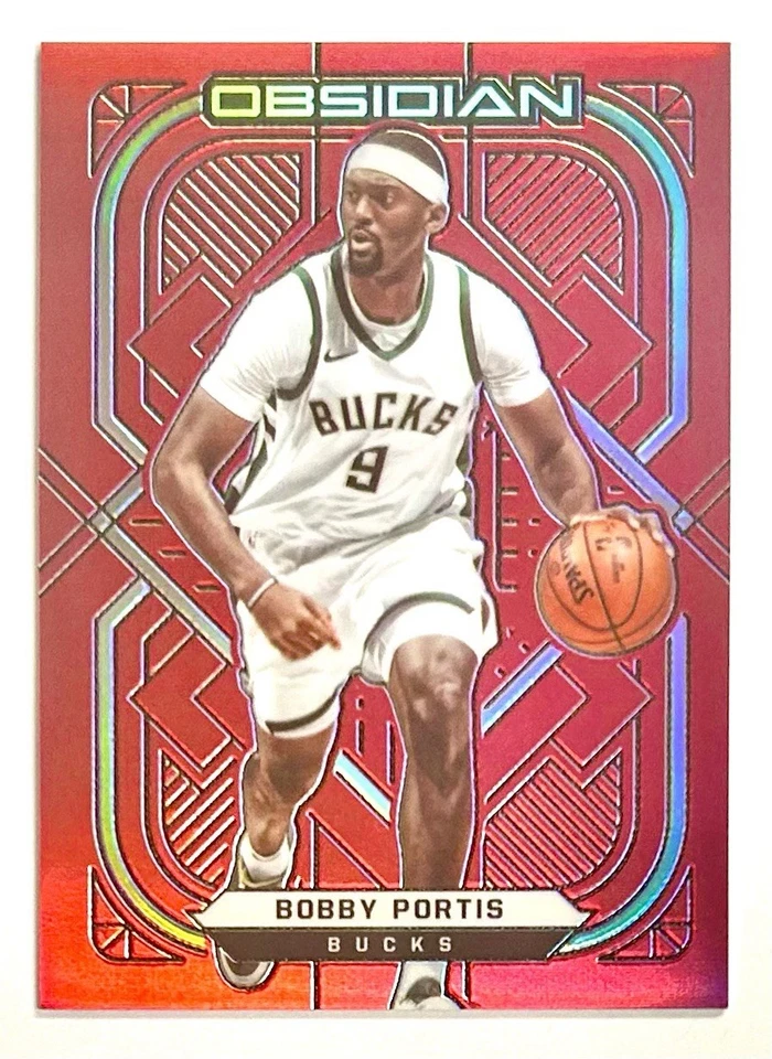 2020-21 Obsidian Bobby Portis Red Flood SP Prizm Refractor #47 Bucks Asia TMall - Image 3 of 4