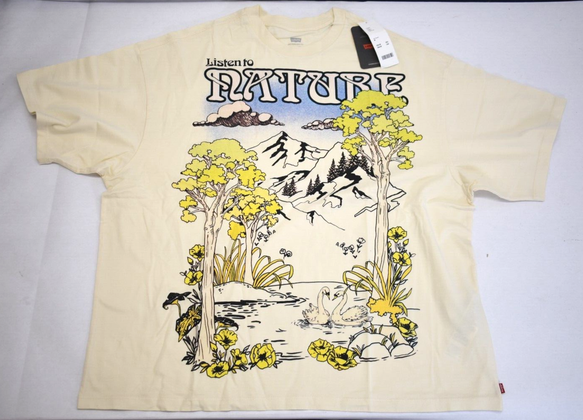 Levi's Adult Mens Womens Listen to Nature Graphic Short Stack T