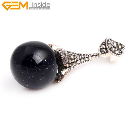 Tibetan Marcasite Silver Plated Assorted Color Stone Jewelry Necklace Pendant - Picture 17 of 41
