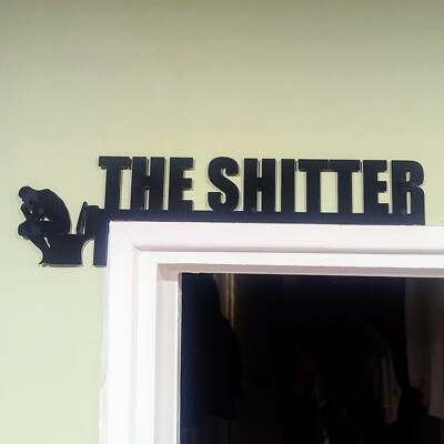 The Shitter WC Thinking WC Schild Tür Topper Männerhöhle Hausbar Dekor L
