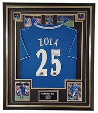 FRAMED Gianfranco Zola Signed Shirt Autographed Framed JERSEY Display