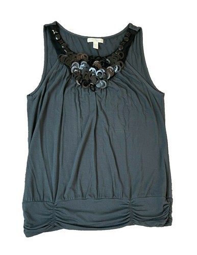 B Wear Embellish Chevron Tank Top Sz L Sparkly Multicolor