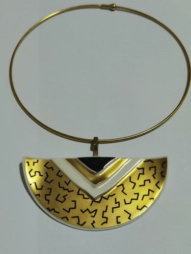 Vintage Porzellan Emaille Hutschenreuther Germany Kunst Anhänger Halskette  - Bild 1 von 12