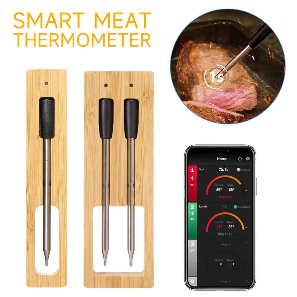 Smart Meat Thermometer with Bluetooth | 165ft Wireless Range - FAST SHIPPING