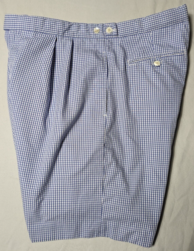 VTG POLO RALPH LAUREN Men 36 Blue White Gingham Check 8.5" Golf Chino Shorts - Picture 3 of 14