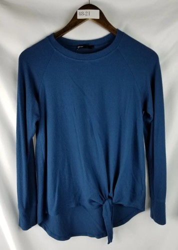 Gibson Long Sleeve Knit Tie Front Blouse XS Women's Blue Used