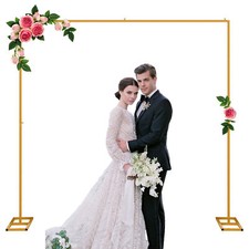 10x10ft Square Arch Metal Backdrop Stand Party Garden Adjust Arch Arbor Frame