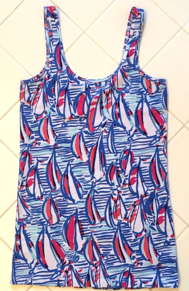 NEW Sz XS Lilly Pulitzer Tabbie Tank Top RRR Red Right Return