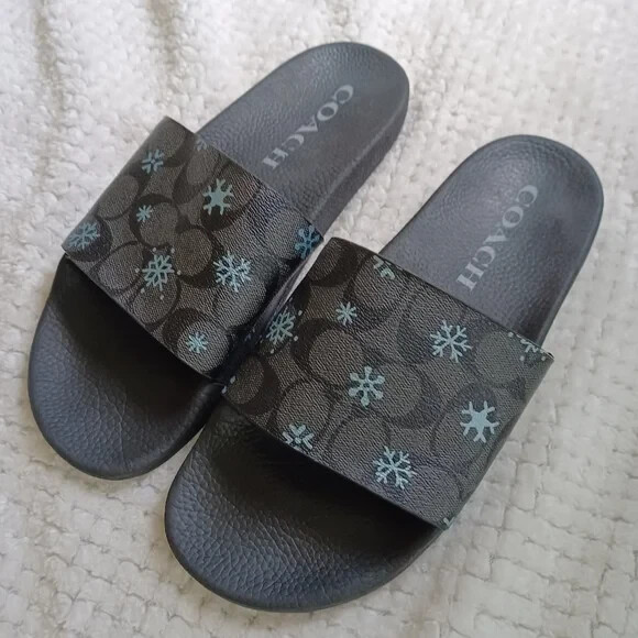 Coach Uli snowflake print signature slides size 11 for men  display picture 1