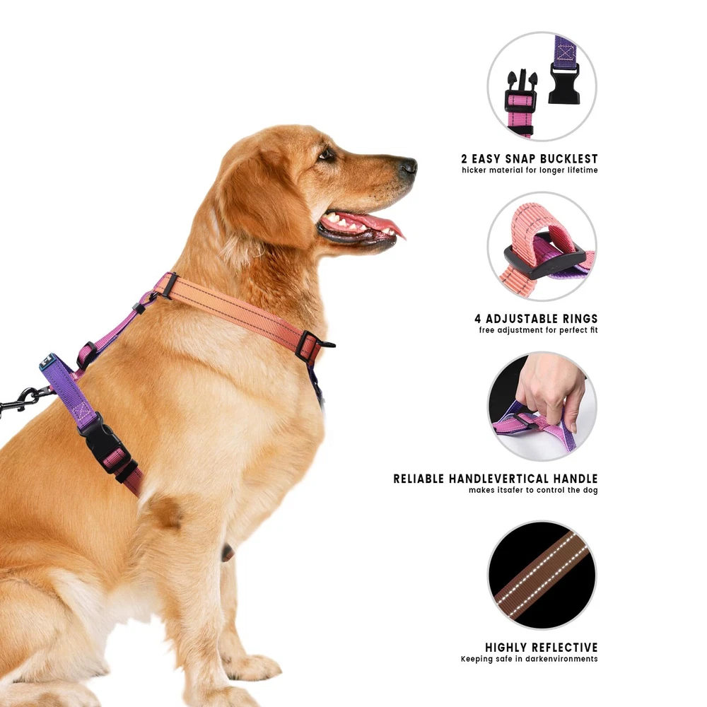 Dog Harness for Large Dogs No-Pull Dog Harness and Leash Set Adjustable Refle...