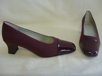 Ladies Shoes - K Shoes, Size 4, Wine Colour, Patent & Textile, Unworn - 3069 Ladies Shoes - K Shoes, Size 4, Wine Colour, Patent & Textile, Unworn - 3069