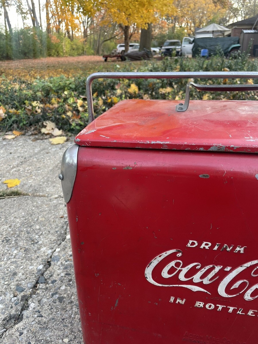 Vintage Coca-Cola Red Metal Ice Chest Cooler | eBay