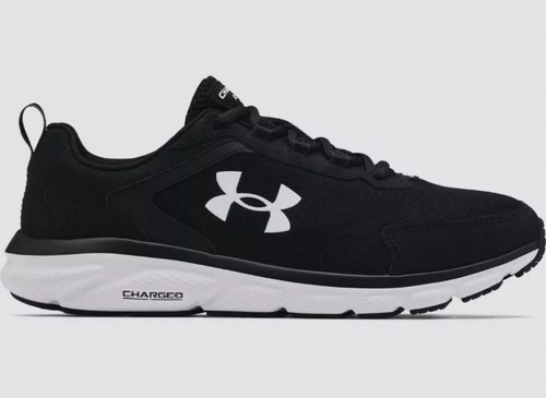 Under Armour Charged Assert 9 Men's Running Shoes - Black/White, Size US 10 - Picture 1 of 5